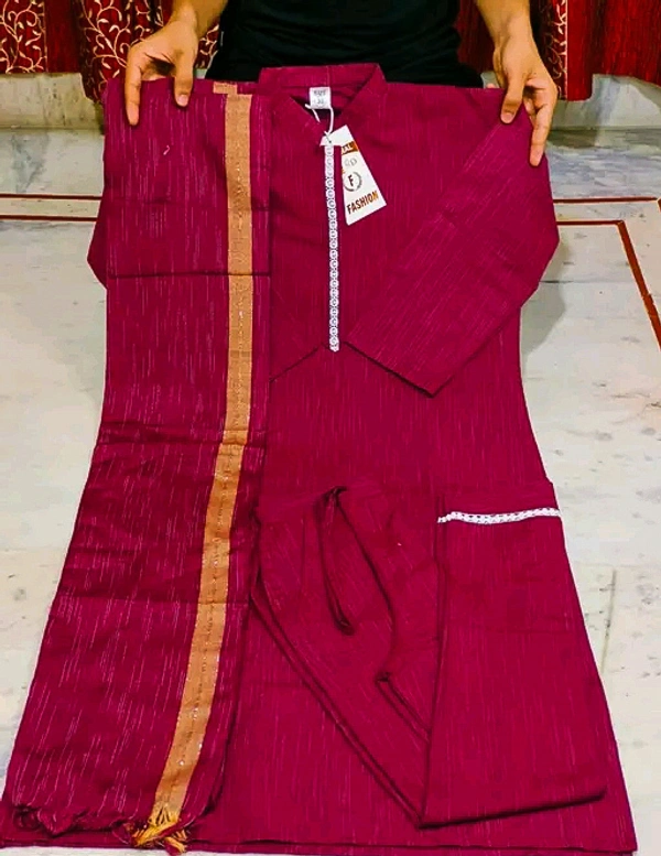 Khadi cotton daily wear kurta sets - 2XL