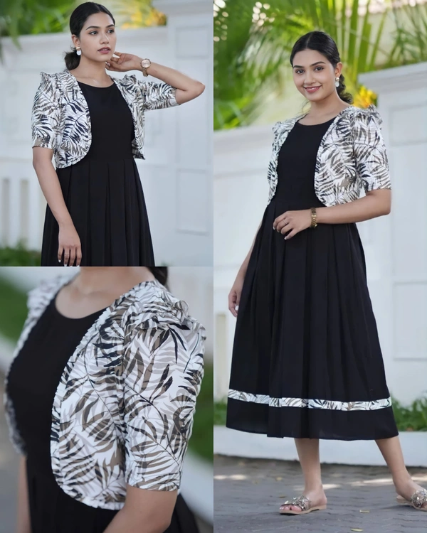 Designer Flower Printed Dress  - 5XL