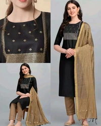 Daily Wear Kurta Set - Red, XL