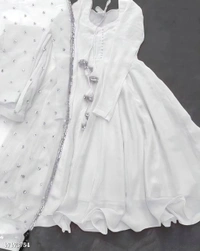 PARTYWEAR LOOK ANARKALI GOWN AND FANCY LACE WORK - Blush Pink, 2XL