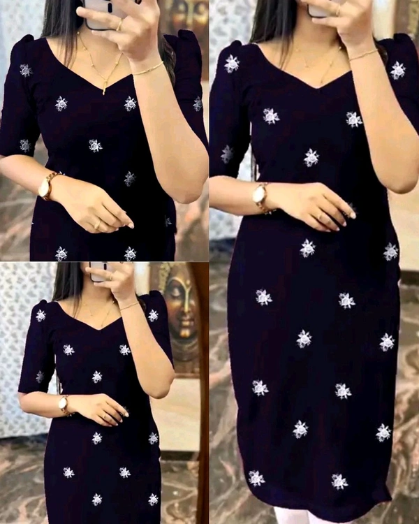 Graceful Kurtis - Navy Blue, M