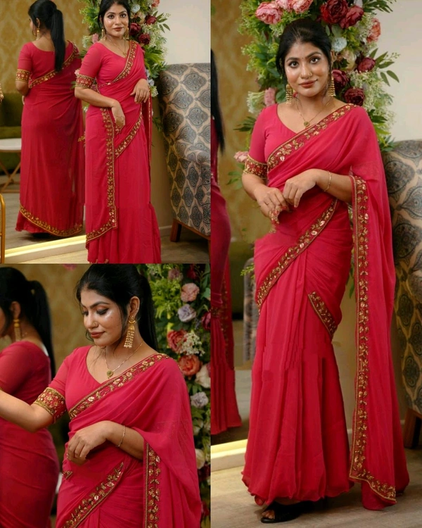 30 Secounds Gown Saree - French Rose, L