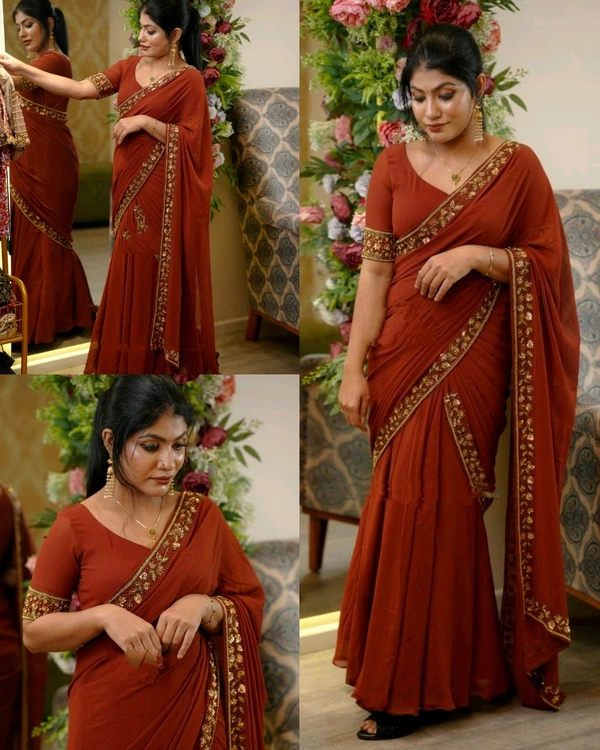 30 Secounds Gown Saree - Totem Pole, 2XL