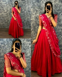 Super Trendy New Full Stitched Lehenga - Green, S