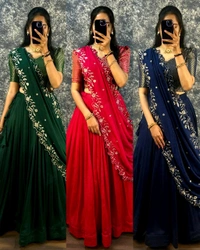 Super Trendy New Full Stitched Lehenga - Green, S