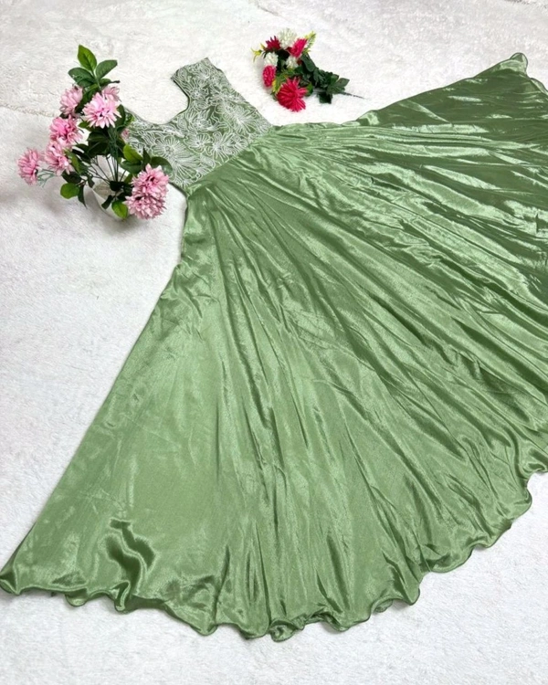 Trendy Embroidered Work and Beautiful - Pista, L