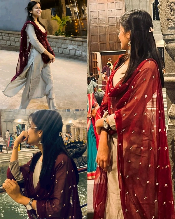 Women Embrodery Work Kurta Set - L