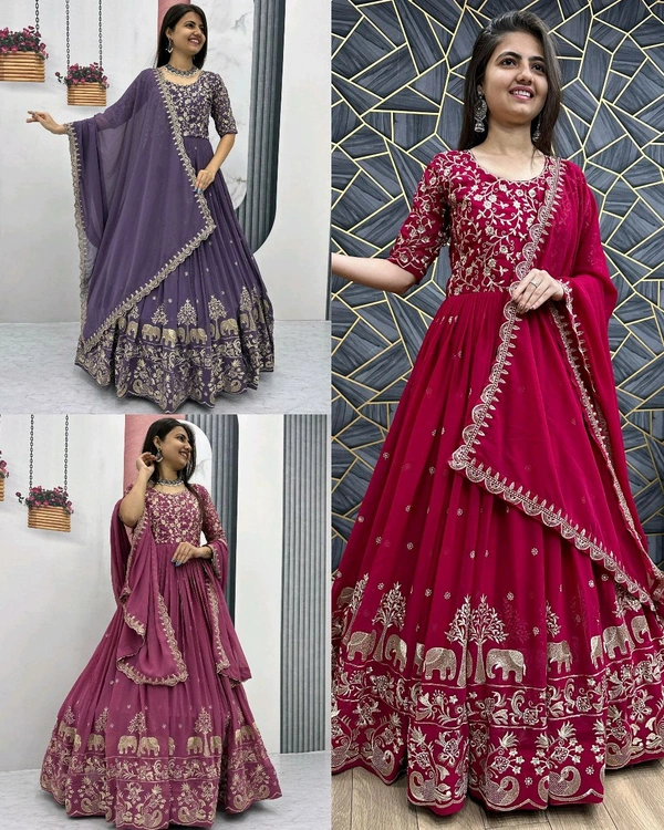 Launching New Festival Gown - Hibiscus, M