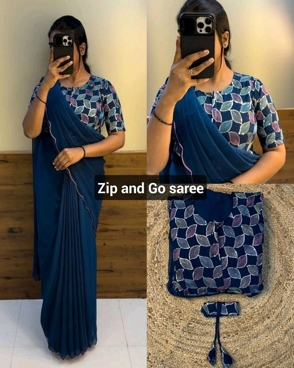 Zip and Go saree - Black, XS