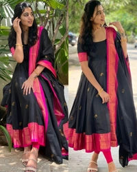 Black Paithani Silk - S, Black