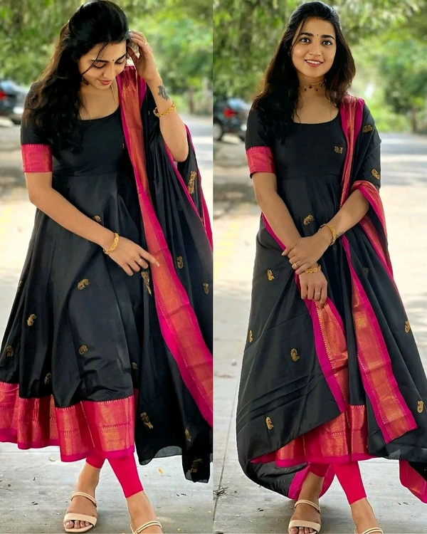 Black Paithani Silk - 2XL, Black