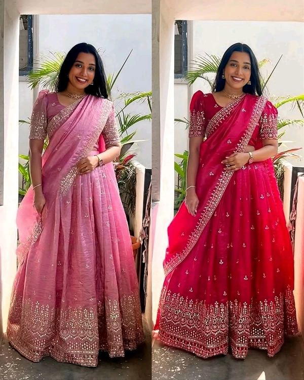 Luxury Fully Stitched Festivel Launch - Pink, Free Size