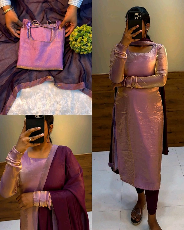 Trending space silk Kurtis 😍 - Maroon, S