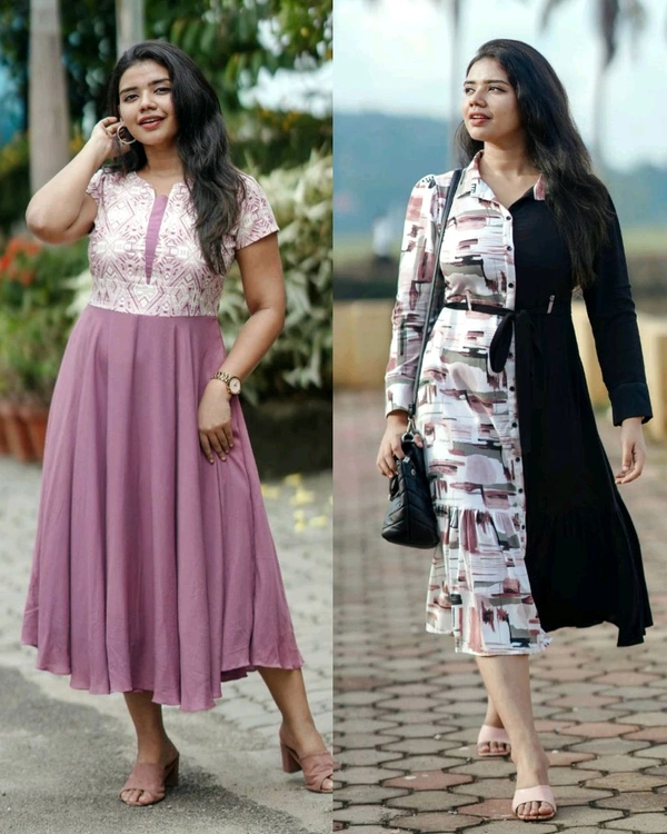 New Dress Kurti Western trending Western  - Pink, S