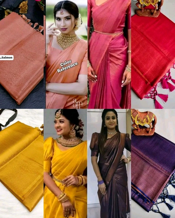 COPPER SOFTY Kubera Pattu Saree - Green, Free Size
