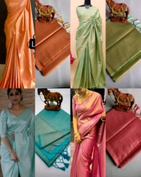 COPPER SOFTY Kubera Pattu Saree - Green, Free Size