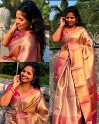 Ambani wedding jyothika mam Inspired saree - Unstitched, Pink