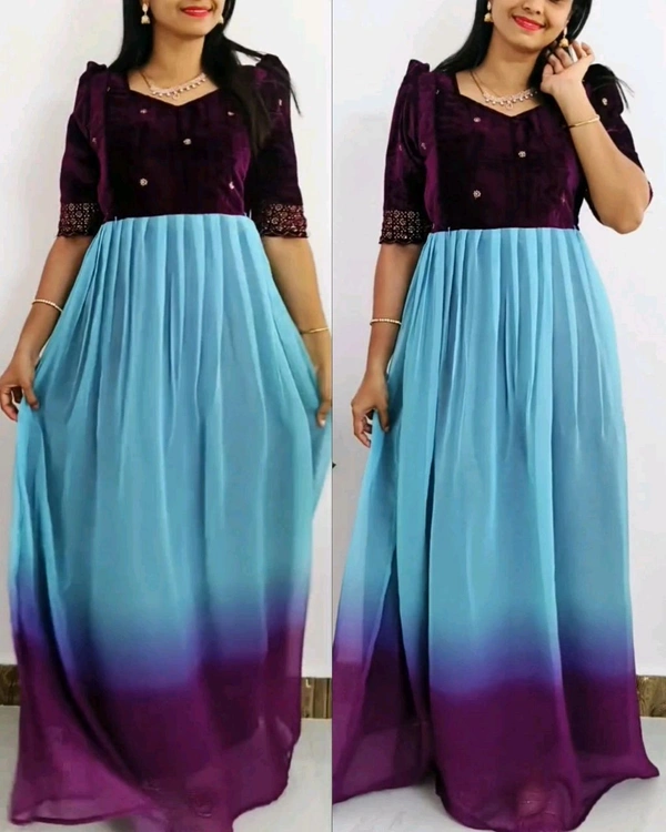 Special Party Wear Feeding & non feeding Customize Gown - S non feeding