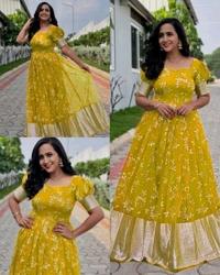 Trendy Traditional Outfit Gown - Red, M