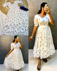 Launching valentine's days special Heart ❤️ midi gown  - Red, S