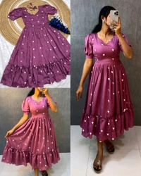 Launching valentine's days special Heart ❤️ midi gown  - Red, S