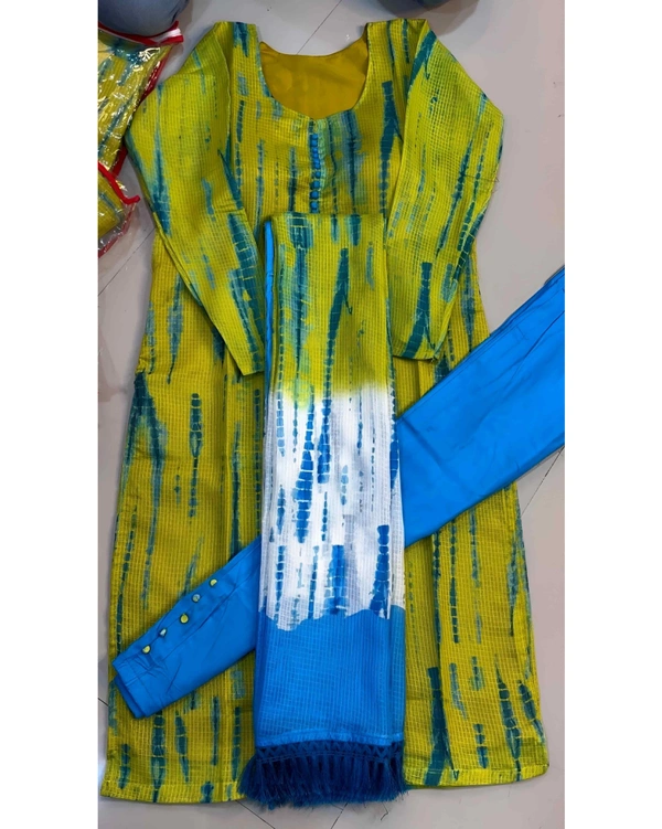 Colourfull Kurti Dupatta & Pant Set - XL