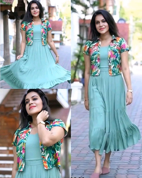 Party wear Gown With Coat - Sinbad, S