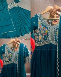 Aliya Cut Gown With Dupatta - 2XL, Red