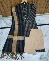 Khadi cotton daily wear kurta sets - XL, Green