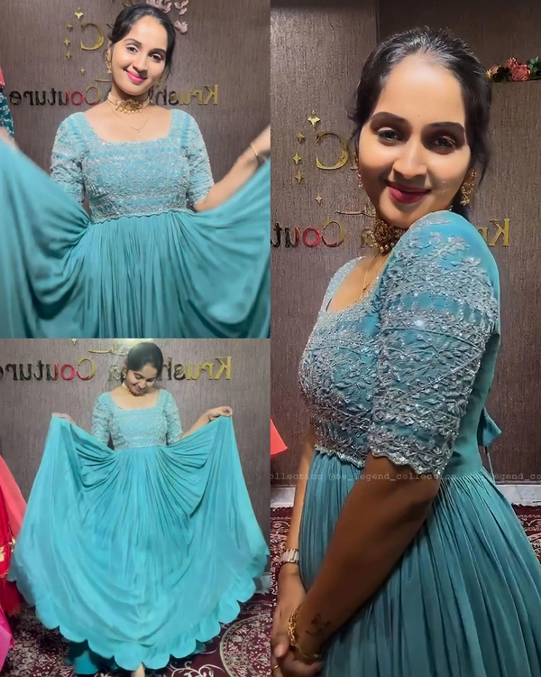 New Designer Party Wear Look Heavy Devsena Sulk With Embroidery Sequence Work Gown With Diamond Handwork with Dupatta - 2XL
