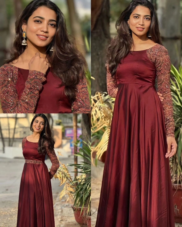 Diamond New Gown With Belt - M