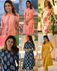 Launching Designer Co-Ords set in *Aline kurti pattern paired with Ankle length pant  - White, M