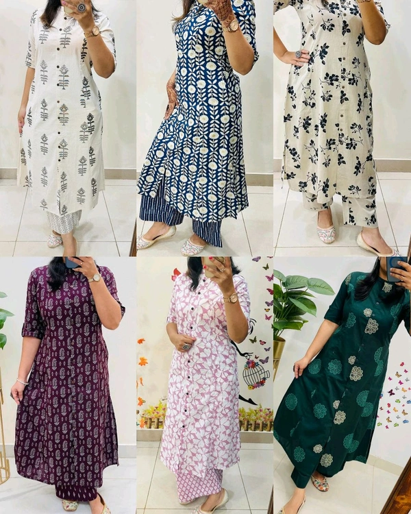 Launching Designer Co-Ords set in *Aline kurti pattern paired with Ankle length pant  - White, M