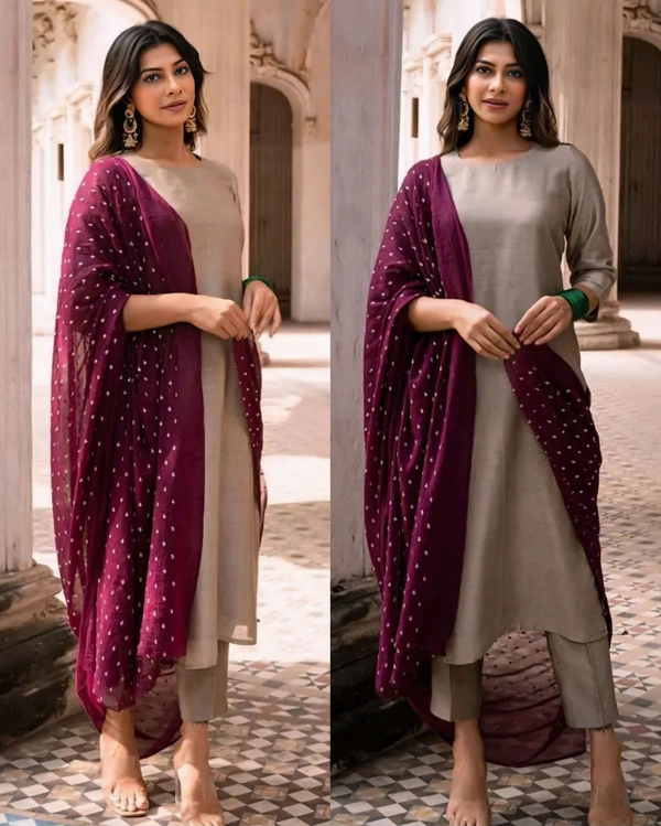Women Embrodery Work Kurta Set - XL