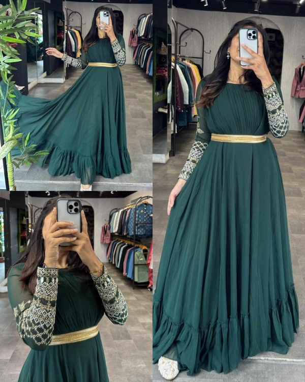 Hunter Green Gown (Full Stitch) - M