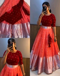 Trendy Fully Stitched Beautiful Crop top + Skirt Only
 - Mauve, S