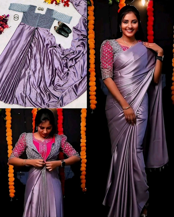 New Trending Zip & Go saree With Rich Digital Print Saree - M