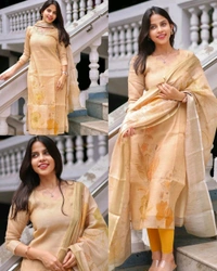 College / Office Wear Kurti with dupatta - Blue, S