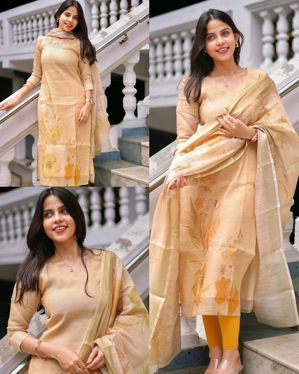 College / Office Wear Kurti with dupatta - Blue, S