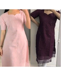 The Hakoba Cotton Daily Wear Kurti - Ripe Plum, S