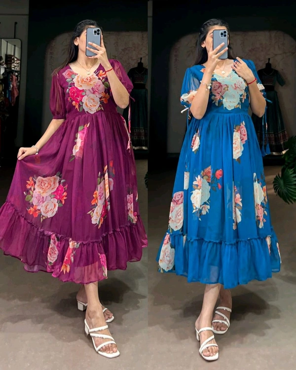 BEAUTIFUL FLORAL MAXI 🌺 🌺  - Blue, S