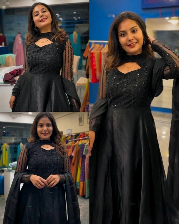 New Way Style & Unique Design New Anarkali Suit
 - Maroon, M
