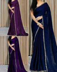 Trendy Party Wear Saree - Black, Free Size