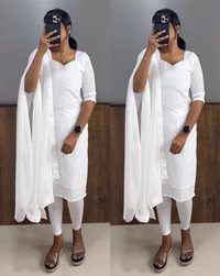 Trending hakoba kurtis - L, White