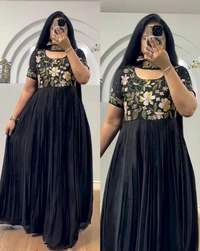 New Embroidered Gown - Red, XL