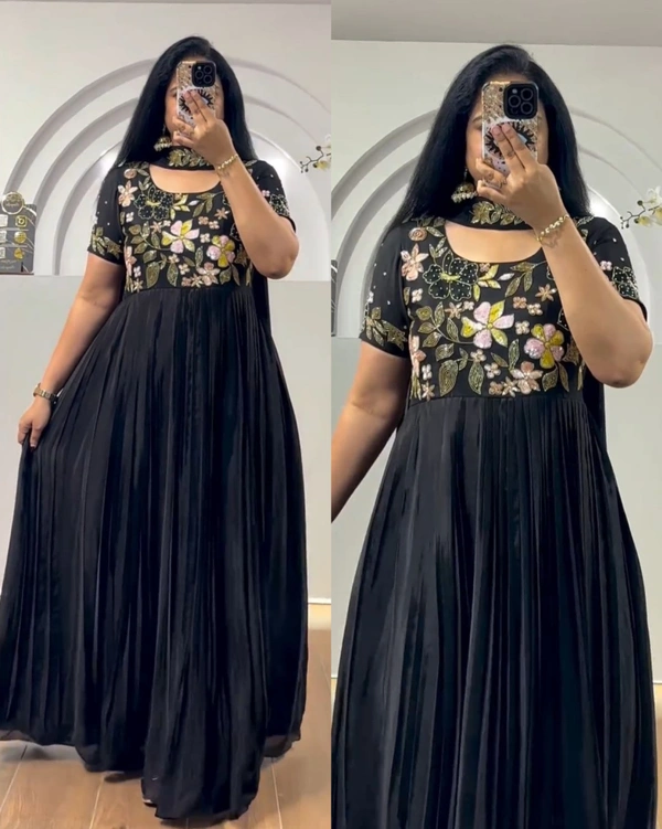 New Embroidered Gown - Red, XL