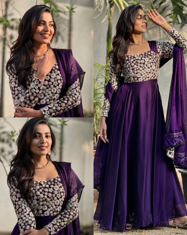 Embroidery Beautiful Thread Work All Over the Yok - XL