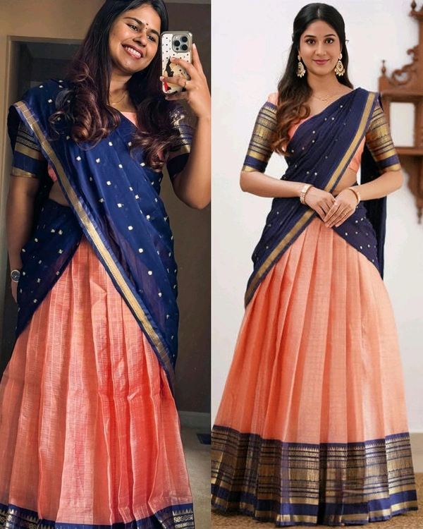South Indian Traditional Half Saree - Free Size