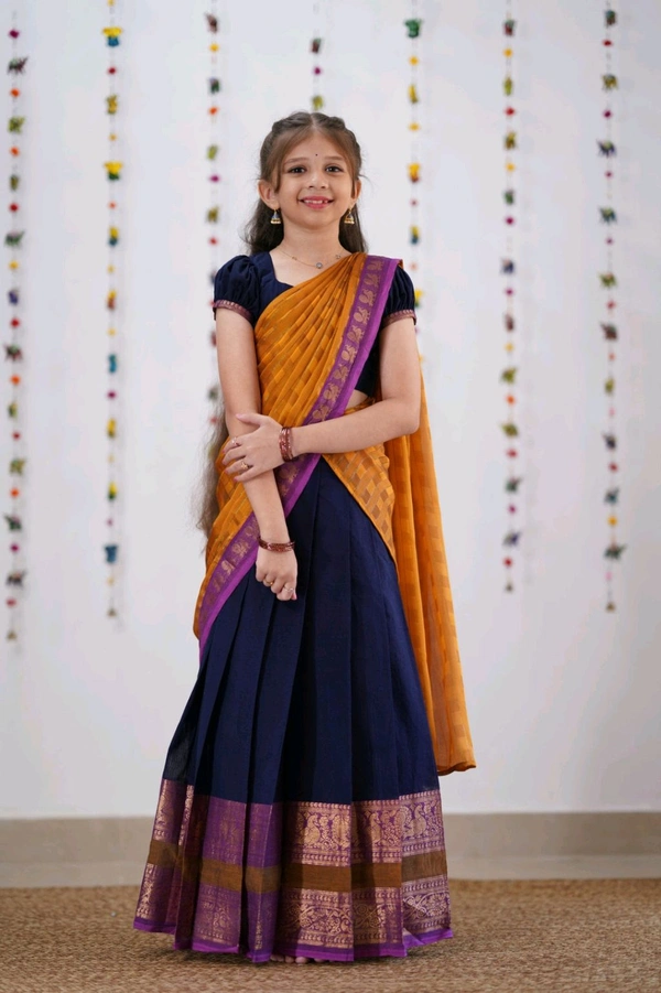 South Indian Kids Half Saree - 0-3 Months