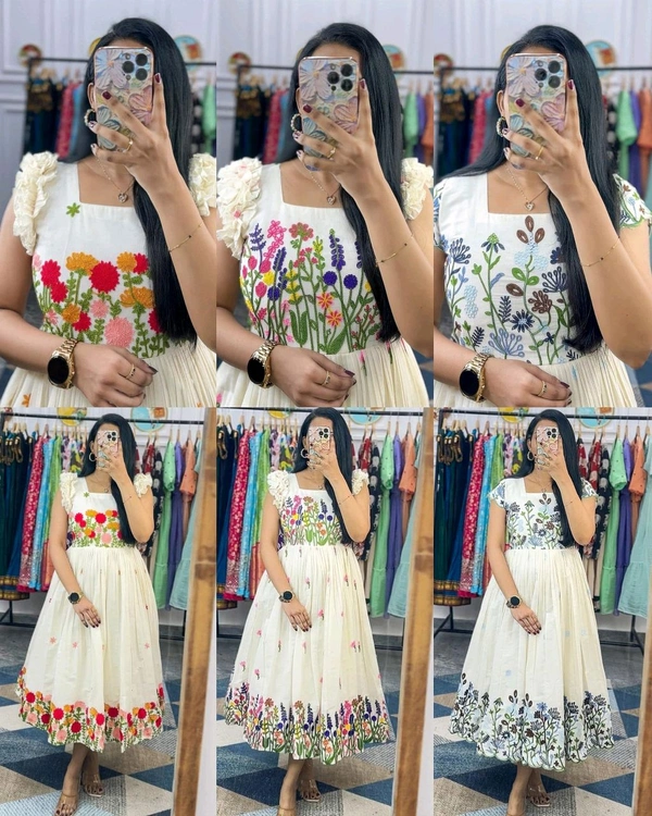 NEW LAUNCHING EXCLUSIVE SUMMER FROCK STYLE COLLECTION 
 - 1st White, M